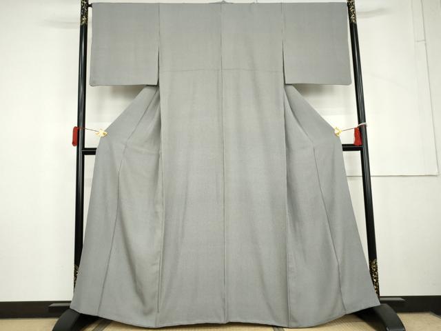 平和屋着物●江戸小紋　万筋　蝋色×白練色　正絹　逸品　AABL6465cs