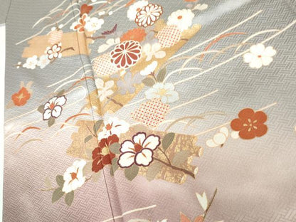 平和屋着物●訪問着　花筏文　暈し染め　金彩　正絹　逸品　未使用　AABL6469cs