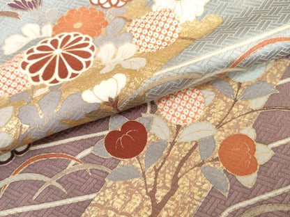 平和屋着物●訪問着　花筏文　暈し染め　金彩　正絹　逸品　未使用　AABL6469cs