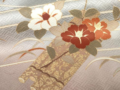 平和屋着物●訪問着　花筏文　暈し染め　金彩　正絹　逸品　未使用　AABL6469cs