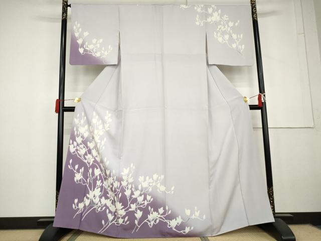平和屋着物●訪問着　枝花文　暈し染め　正絹　逸品　AABL6473cs