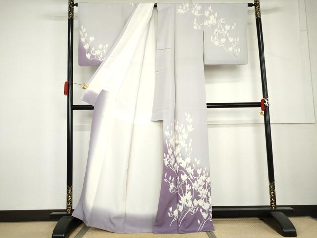 平和屋着物●訪問着　枝花文　暈し染め　正絹　逸品　AABL6473cs