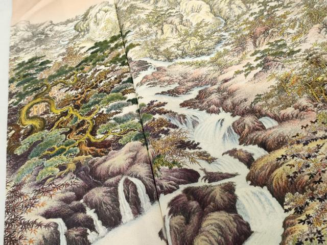 平和屋着物●琉染の創設者　山岡古都　水墨書　訪問着　風景文　暈し染め　正絹　逸品　AABL6475cs