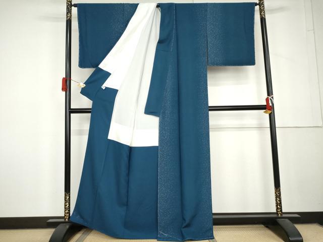 平和屋着物●上質な小紋　霞間道　銀彩　正絹　逸品　AABL6480cs