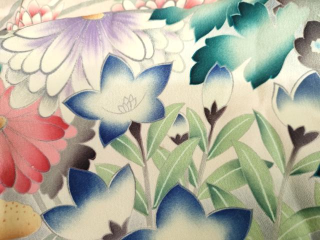 平和屋着物●豪華振袖　草花文　暈し染め　正絹　逸品　AABL6484cs