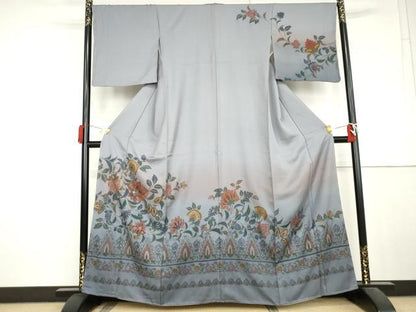 平和屋着物●中国三大刺繍 スワトウ刺繍 汕頭刺繍 蘇州刺繍 総刺繍 訪問着 更紗花文 暈し染め 金銀糸 正絹 逸品 未使用 AABL6485cs