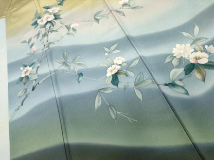 平和屋着物●訪問着　手描き　枝花文　暈し染め　正絹　逸品　AABL6486cs