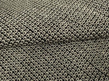 平和屋着物●大変加工の良い総絞り小紋　黒地　正絹　逸品　AABL6494cs