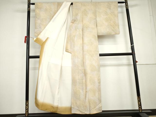 平和屋着物●大変加工の良い総絞り小紋　暈し染め　正絹　逸品　AABL6495cs