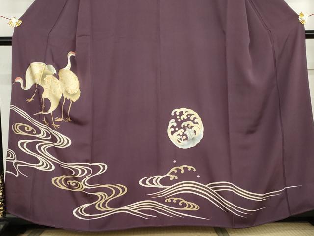 平和屋着物●豪華色留袖　鶴に蓑亀　金彩　正絹　逸品　AABL6498cs