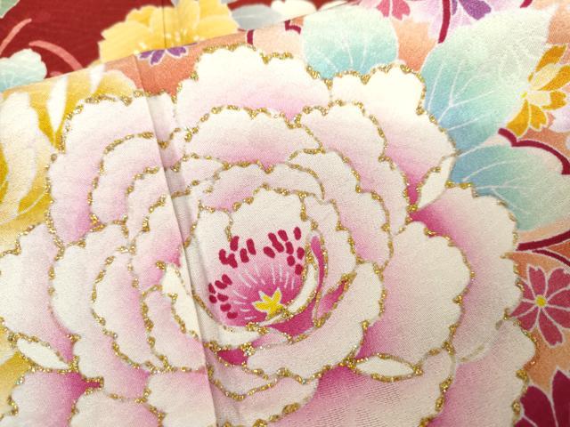 平和屋着物●豪華振袖　草花文　暈し染め　正絹　逸品　AABL6502cs