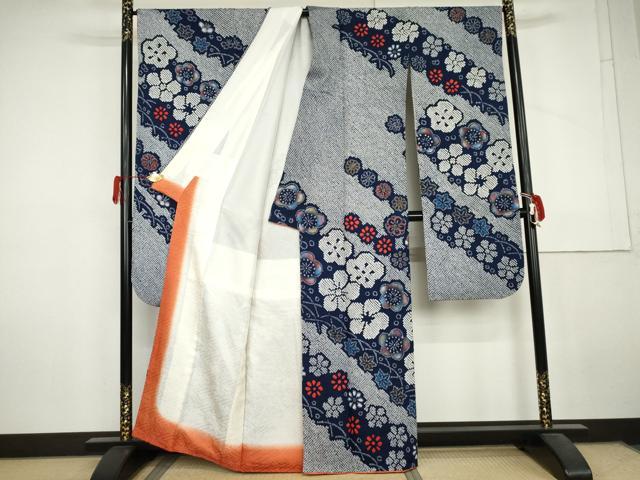 平和屋着物●豪華振袖　絞り　舞花文　正絹　逸品　AABL6504cs