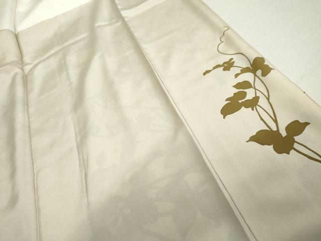 平和屋着物●訪問着　花蔦の葉文　金彩　丹後ちりめん　反端付き　正絹　逸品　AABL6505cs