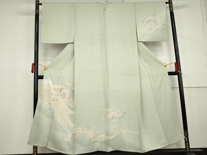 平和屋着物●中国三大刺繍　スワトウ刺繍　汕頭刺繍　蘇州刺繍　総刺繍　訪問着　貝桶吉祥花文　正絹　逸品　AABL6506cs
