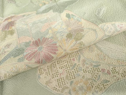 平和屋着物●中国三大刺繍　スワトウ刺繍　汕頭刺繍　蘇州刺繍　総刺繍　訪問着　貝桶吉祥花文　正絹　逸品　AABL6506cs