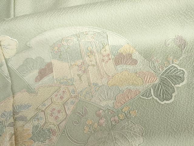 平和屋着物●中国三大刺繍　スワトウ刺繍　汕頭刺繍　蘇州刺繍　総刺繍　訪問着　貝桶吉祥花文　正絹　逸品　AABL6506cs