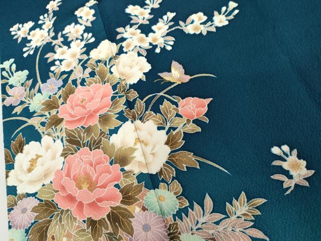 平和屋着物●豪華振袖　流水花蝶文　暈し染め　金彩　鈴乃屋扱い　正絹　逸品　AABL6507cs