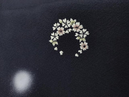 平和屋着物●訪問着　刺繍　花丸文　蛍暈し　金銀糸　正絹　逸品　AABL6508cs