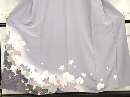 平和屋着物●染色作家　青野保夫　訪問着　舞花文　正絹　逸品　AABL6509cs