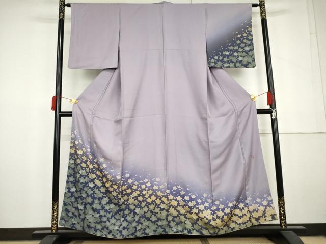 平和屋着物●染色作家　津室朱光　訪問着　舞花文　暈し染め　金銀彩　正絹　逸品　AABL6511cs