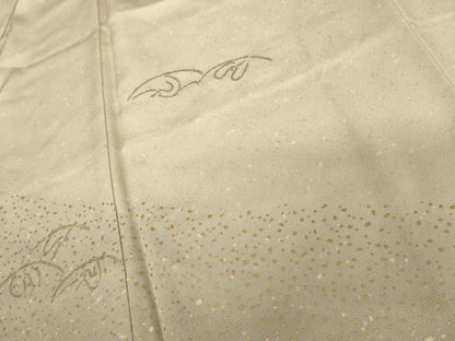 平和屋着物●訪問着　竹屋町刺繍　飛鶴文　暈し染め　金糸　金彩　正絹　逸品　AABL6514cs