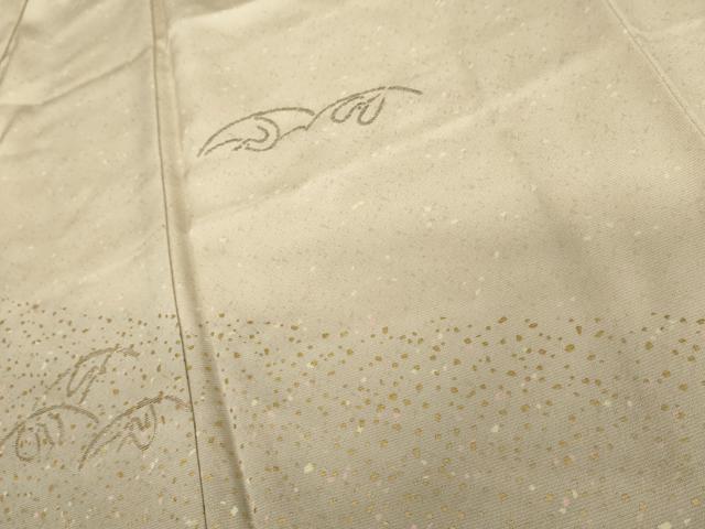 平和屋着物●訪問着　竹屋町刺繍　飛鶴文　暈し染め　金糸　金彩　正絹　逸品　AABL6514cs