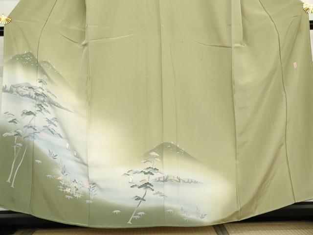 平和屋着物●訪問着　友禅　作家物　浜松風景文　暈し染め　正絹　逸品　AABL6521cs