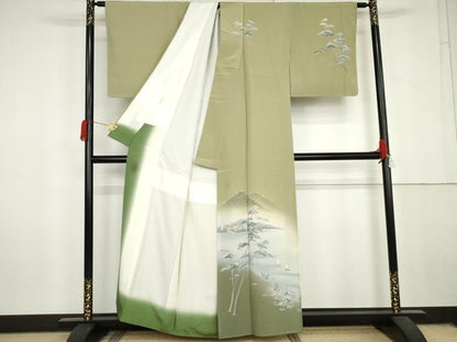 平和屋着物●訪問着　友禅　作家物　浜松風景文　暈し染め　正絹　逸品　AABL6521cs