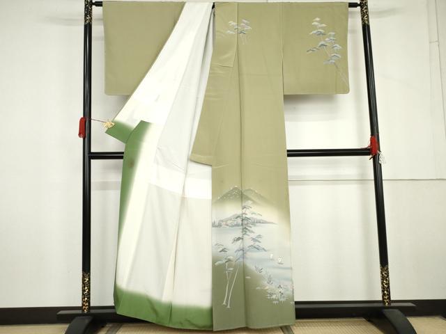 平和屋着物●訪問着　友禅　作家物　浜松風景文　暈し染め　正絹　逸品　AABL6521cs