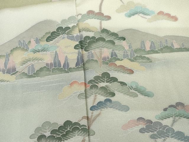 平和屋着物●訪問着　友禅　作家物　浜松風景文　暈し染め　正絹　逸品　AABL6521cs