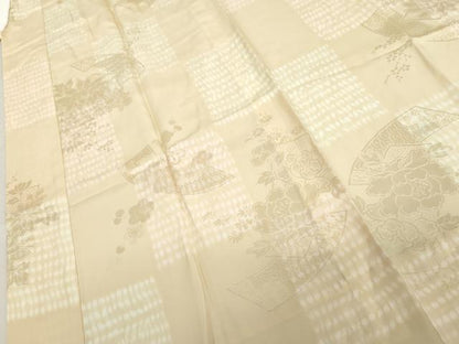 平和屋着物●長襦袢　無双仕立て　短冊花地紋　正絹　逸品　AABL6523cs