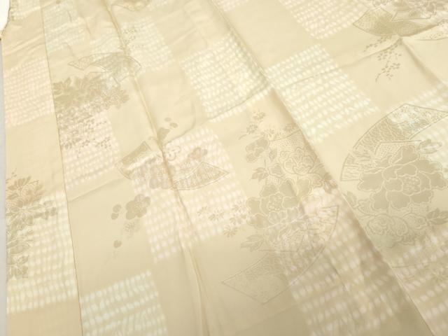 平和屋着物●長襦袢　無双仕立て　短冊花地紋　正絹　逸品　AABL6523cs