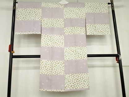 平和屋着物●長襦袢　無双仕立て　市松花文　やまと誂製　正絹　逸品　AABL6524cs