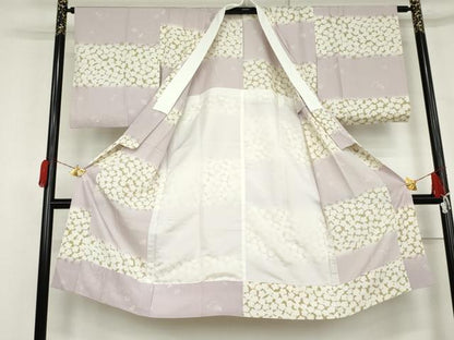 平和屋着物●長襦袢　無双仕立て　市松花文　やまと誂製　正絹　逸品　AABL6524cs