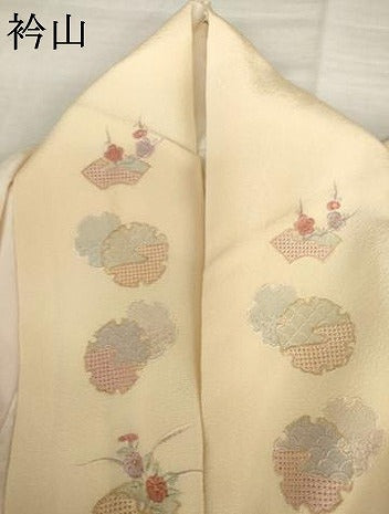 平和屋着物●長襦袢　袷　辻が花　地紋起こし　半衿刺繍　正絹　逸品　AABL6525cs