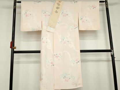 平和屋着物●長襦袢　袷　辻が花　地紋起こし　半衿刺繍　正絹　逸品　AABL6525cs