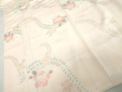 平和屋着物●長襦袢　袷　辻が花　地紋起こし　半衿刺繍　正絹　逸品　AABL6525cs