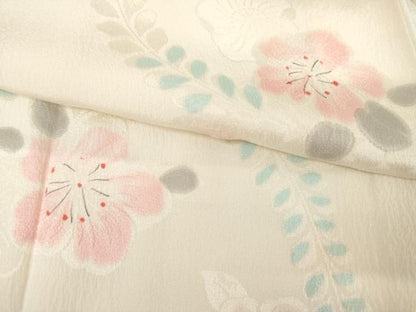 平和屋着物●長襦袢　袷　辻が花　地紋起こし　半衿刺繍　正絹　逸品　AABL6525cs