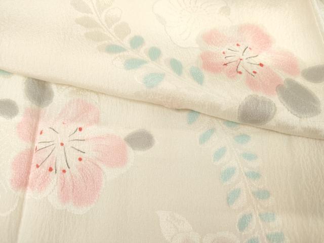 平和屋着物●長襦袢　袷　辻が花　地紋起こし　半衿刺繍　正絹　逸品　AABL6525cs