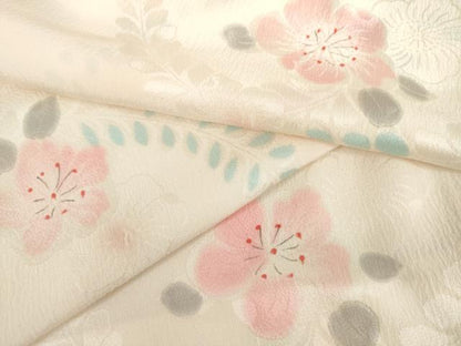 平和屋着物●長襦袢　袷　辻が花　地紋起こし　半衿刺繍　正絹　逸品　AABL6525cs