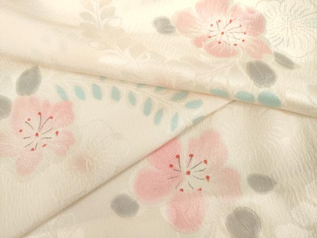平和屋着物●長襦袢　袷　辻が花　地紋起こし　半衿刺繍　正絹　逸品　AABL6525cs