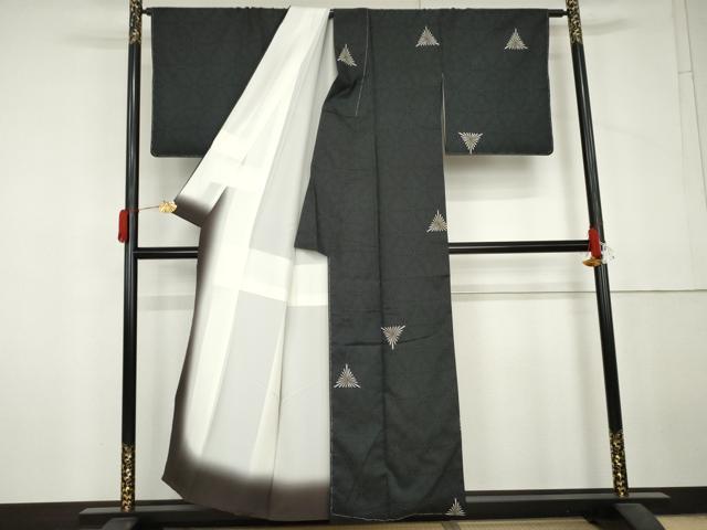 平和屋着物●本場大島紬　染大島　松　正絹　逸品　未使用　AABL6526cs
