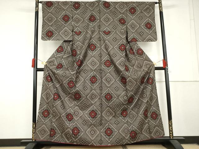 平和屋着物●本場大島紬　龍郷絣　正絹　逸品　AABL6527cs