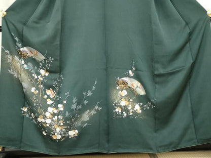 平和屋着物●訪問着　地紙花蝶文　金銀彩　正絹　逸品　AABL6530cs