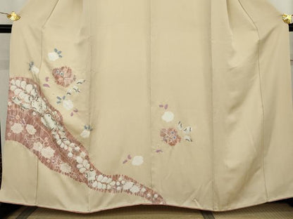 平和屋着物●訪問着　辻が花　絞り　正絹　逸品　AABL6531cs