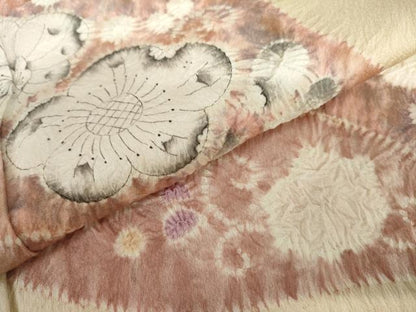 平和屋着物●訪問着　辻が花　絞り　正絹　逸品　AABL6531cs