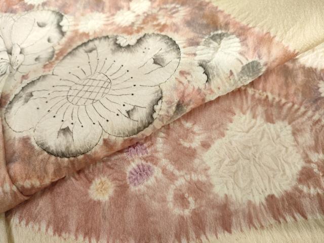 平和屋着物●訪問着　辻が花　絞り　正絹　逸品　AABL6531cs
