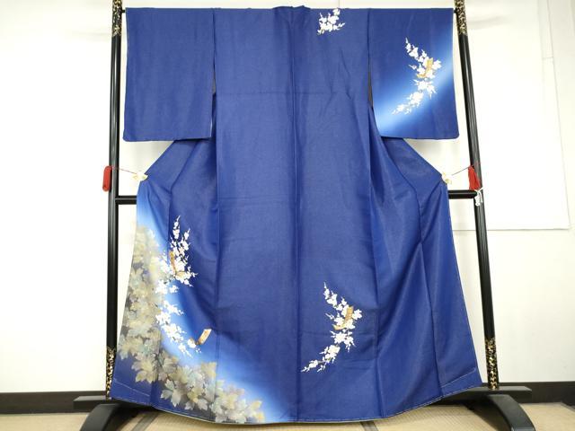 平和屋着物●訪問着　短冊梅文　暈し染め　金銀彩　銀通し地　やまと誂製　正絹　逸品　AABL6532cs