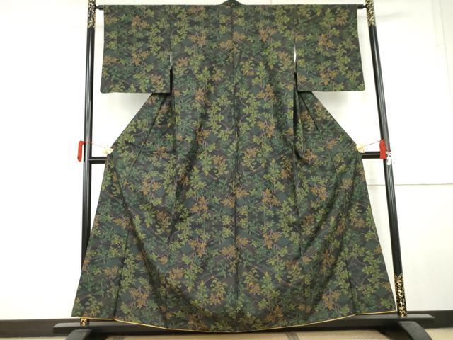 平和屋着物▼本場大島紬　7マルキ　樹林文　正絹　逸品　AABL6540cs