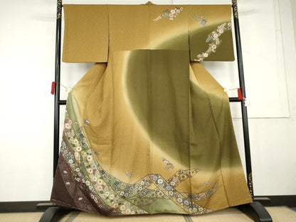 平和屋着物●訪問着　辻が花　蔓帯花文　暈し染め　金彩　正絹　逸品　未使用　AABL6542cs
